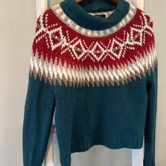 𝅺american Eagle Outfitters fair isle winter sweater size xs - Picture 6 of 8